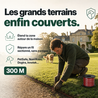 Fil antenne 300 m pour clôture anti-fugue filaire PERROWALL : en situation réelle