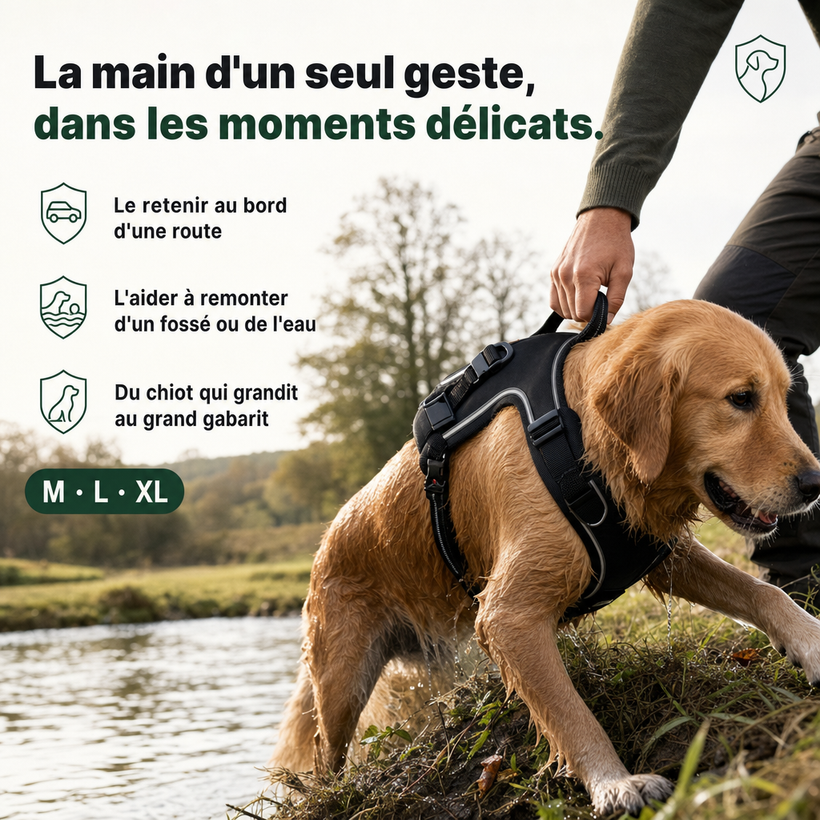 Harnais anti-traction chien, confort et contrôle PERROWALL : en situation réelle