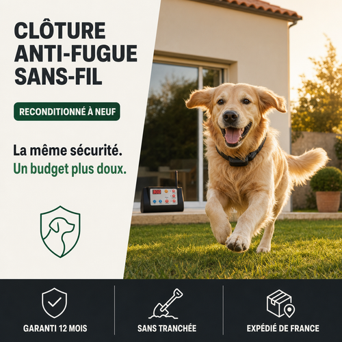 SafeZone Eco-Choice, anti-fugue sans-fil reconditionné PERROWALL : le bénéfice essentiel