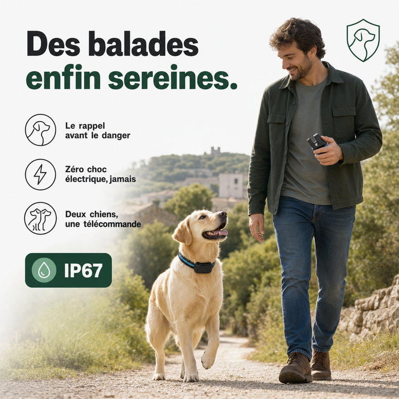 Collier d'éducation SecureTouch Pure sans choc électrique PERROWALL : en situation réelle